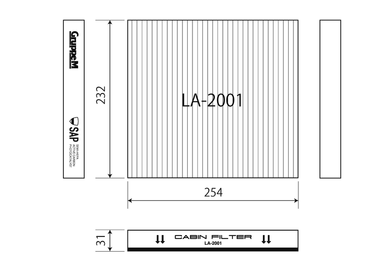 CABIN FILTER | AUDI A3/S3 [8Y (GY)] | 2021- | Part number: LA-2001