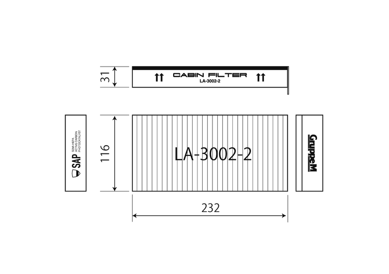 CABIN FILTER | MINI F55 All models | 2014- | (2 filters included) | Part number: LA-3002-2