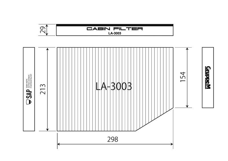 GruppeM CABIN FILTER(グループエムキャビンフィルター 高性能エアコンフィルター)LA-3001 - 1